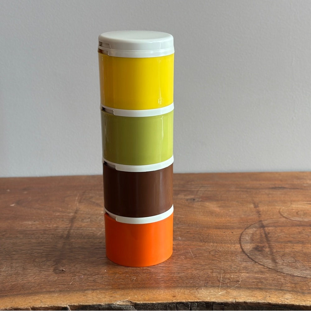 Space Age Set Of 4 Vintage TUPPERWARE Spice Towers Retro Kitchen Utensils 70s